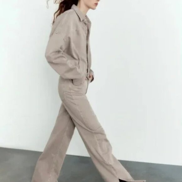 Zara TRF Long Denim Jumpsuit - Picture 4 of 10